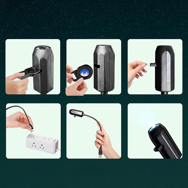 Светодиодный USB-проектор 3/6 шт. с узорами- Проектор-ночник с регулируемым изображением кита, бабочки, медузы, морской звезды - Подарок на фестиваль