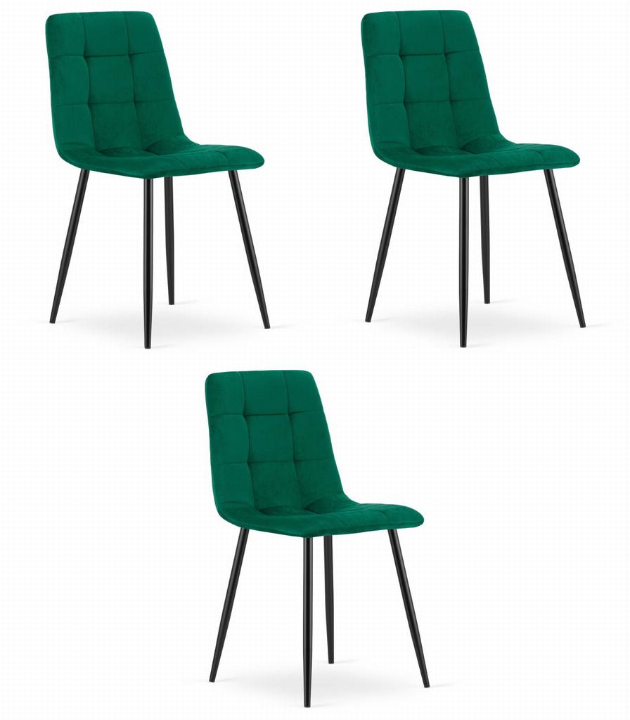 KARA chair - dark green velvet x 3