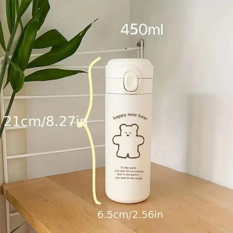 Термос Bear 450 мл, бутылка для воды для спорта и путешествий, переносная кружка для воды, бег, езда, кемпинг, походы, чайник, термос