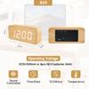 Wooden Digital Clock with Led Night Light Electronic Mute Table Clock with Temperature Display Bedside Home Decor Alarm