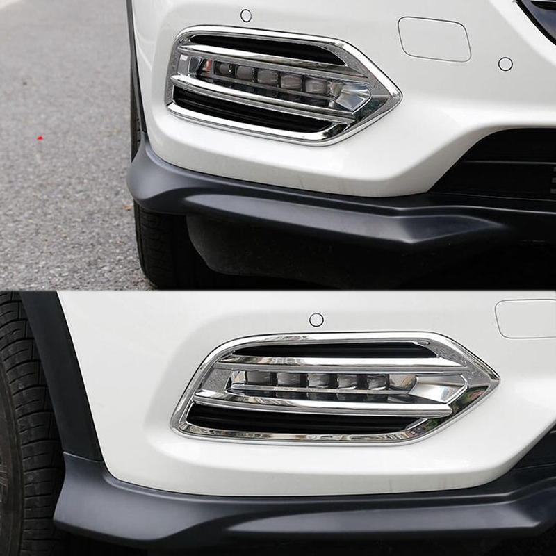 Car Parts Body Front Head Fog Light Lamp Detector Frame Stick ABS Chrome Cover Trim For Honda HRV HR-V Vezel