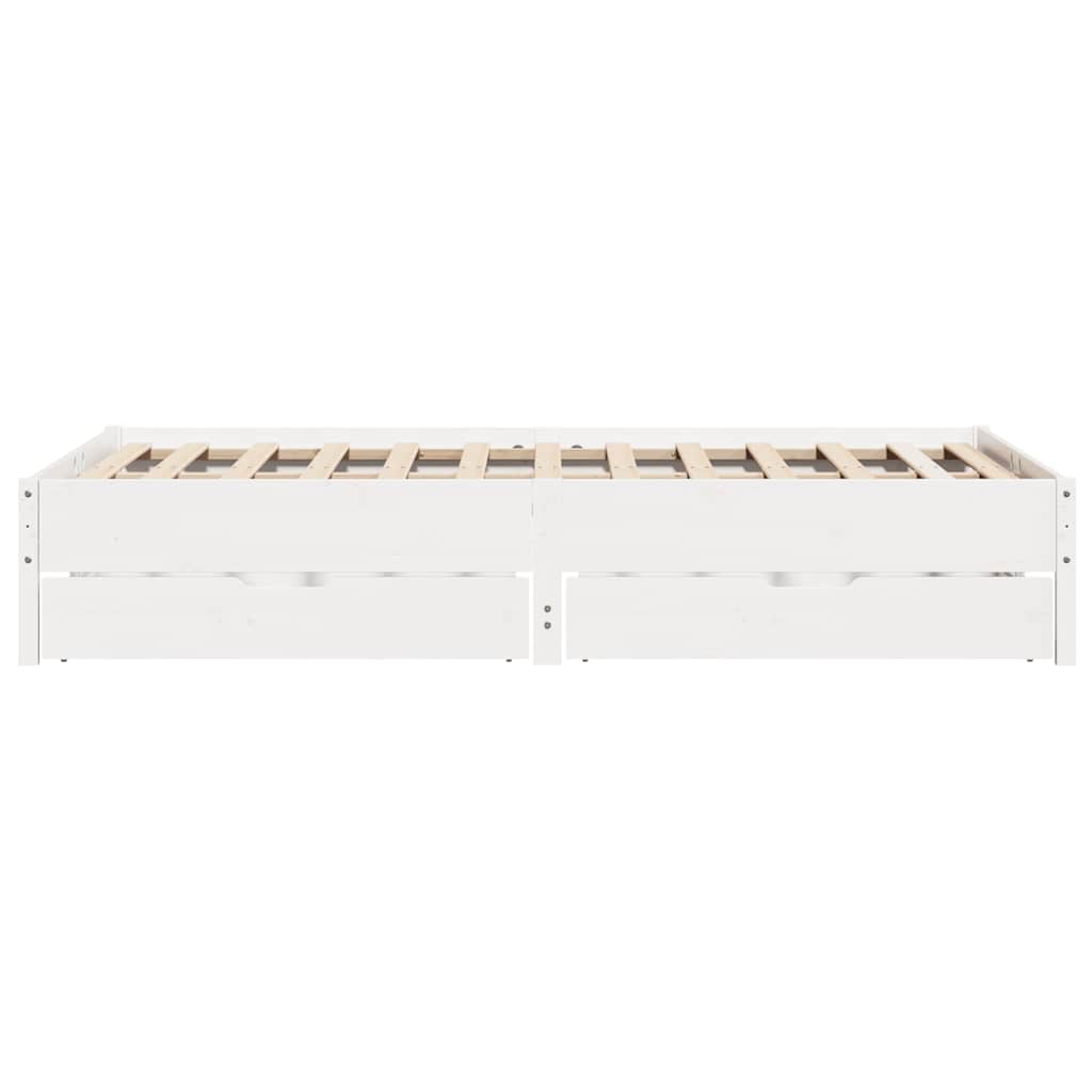 Solid Wood Bed without Mattress White 120x200 cm Pine Wood