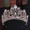 DIEZI New Baroque Korean Gold Color Crown Hair Accessories Luxury Crystal Tiara For Women Wedding Headdress Bridal Hair Zircon
