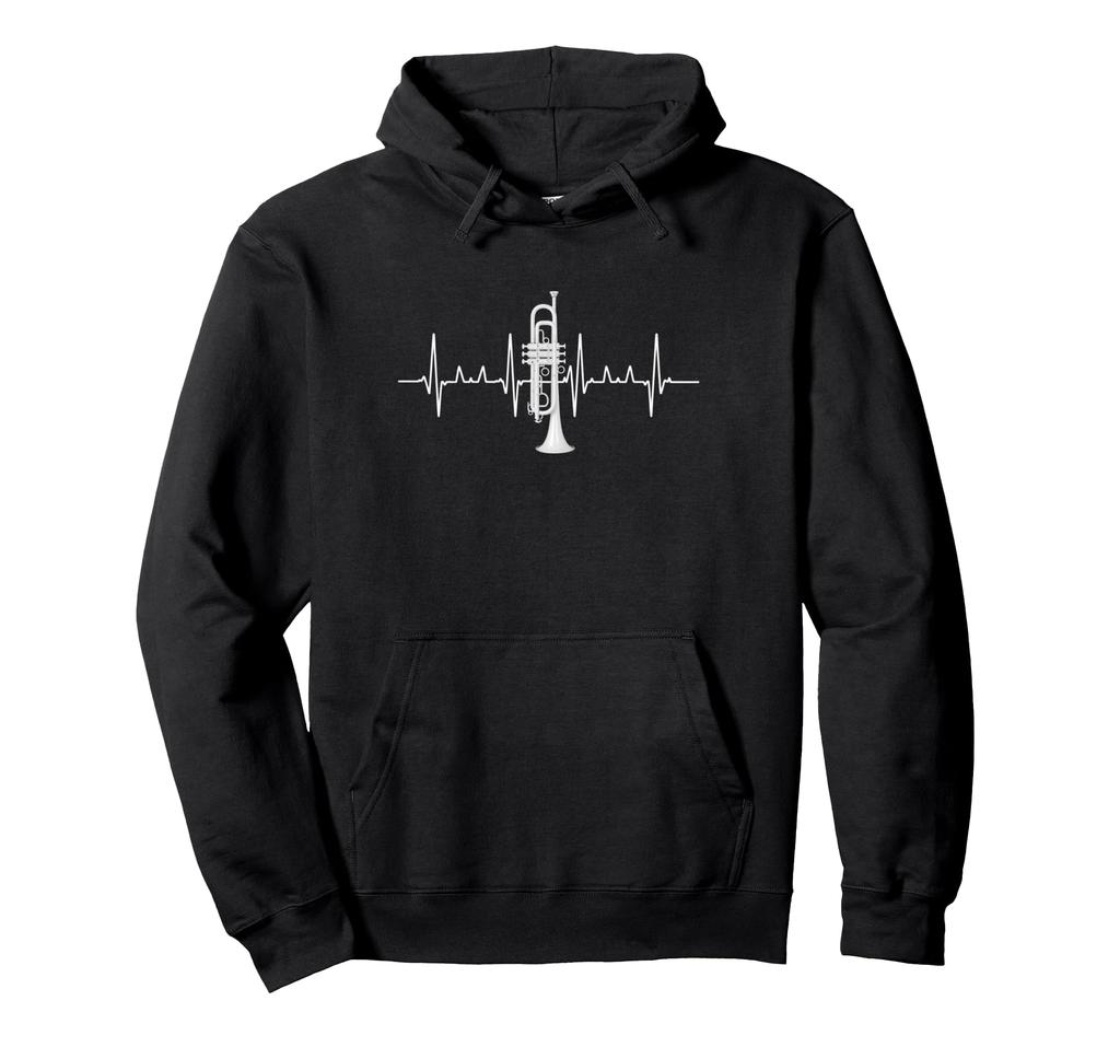Trumpeter Heartbeat Gift Musical Instrument Trumpet Hoodie