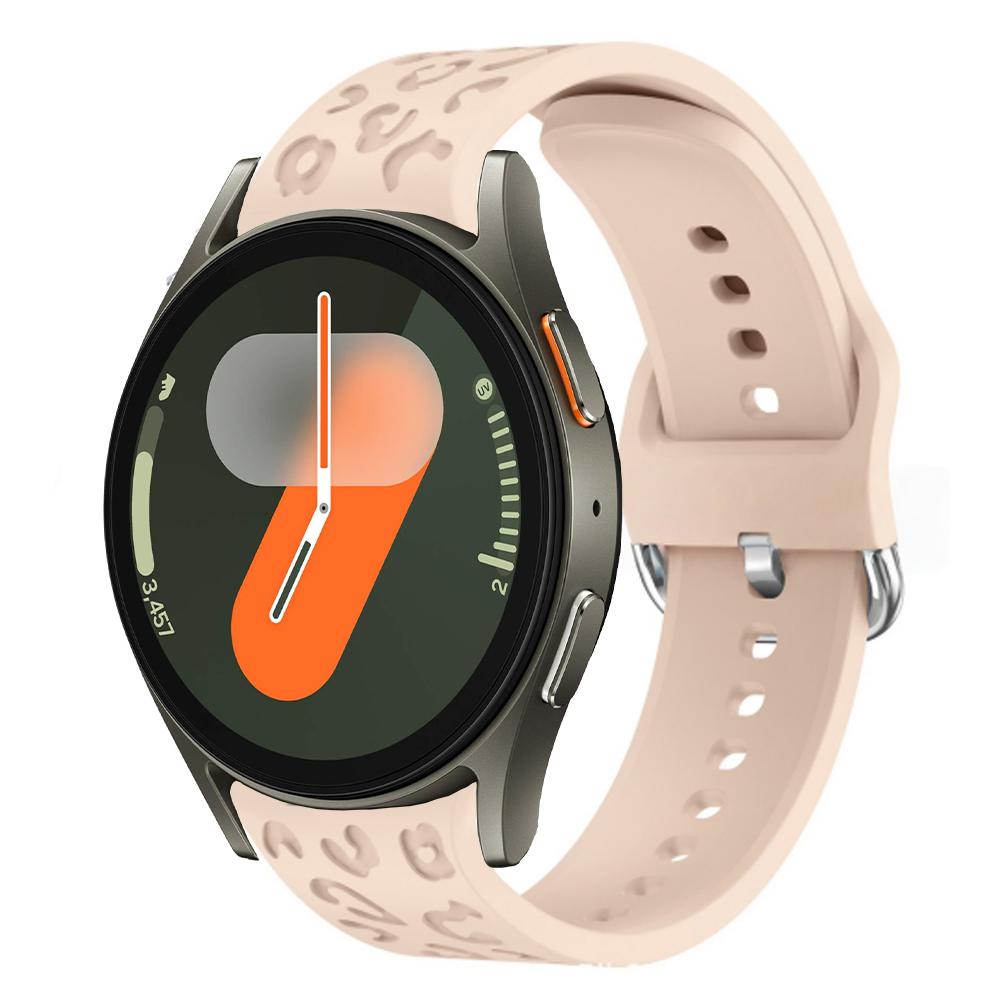 Engraved Strap For Samsung Galaxy Watch 7 FE 6 4 5 pro Silicone Leopard No Gaps Bracelet correa Galaxy Watch6 Classic 20mm band