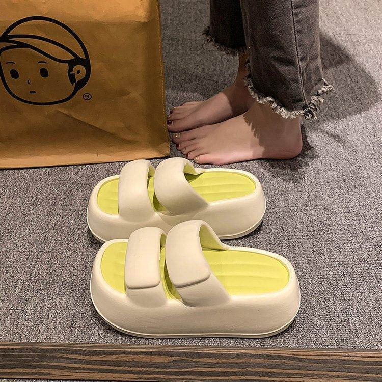 2024 Лето Новые женские тапочки Парные пляжные кожаные тапочки Мягкие толстые подошвы Шлепанцы Туфли на платформе Плоский каблук Тапочки Повседневные Сан