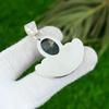 925 Sterling Silver Oval Natural Solar Moss Agate Art Deco Mother Trendy Pendant