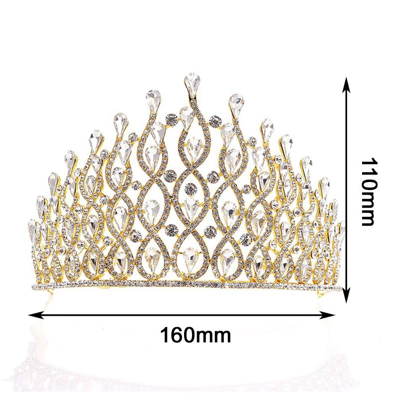 Огромные высокие европейские зеленые, красные, синие хрустальные диадемы, винтажные золотые стразы, пышные короны в стиле барокко, женские свадебные аксессуары для волос