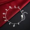 S925 Silver Plated Four-leaf Clover Girls' Bracelet and Anklet