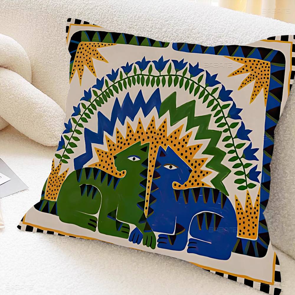 Ancient Egypt Tiger Leopard Cushion Cover Car Throw Pillow Case For Sofa Car Christmas Gift 40X40Cm 45X45Cm