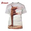 Summer Fashion Cartoon Fun Men's T-shirt Top 3D Printed Giraffe Animal Round Neck Plus Size Casual Wear Short Sleeve