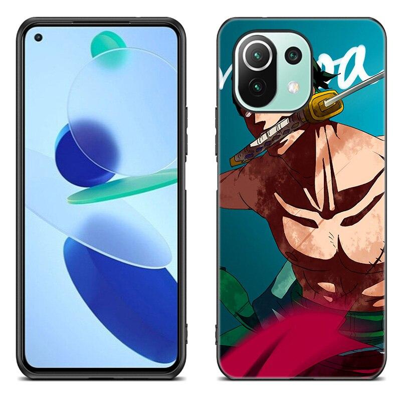 Anime Roronoa Zoro Phone Case For Xiaomi Mi 11 Lite NE 11i 10T 11T Pro A2 A3 Lite POCO F3 M3 M4 C31 X3 Pro NFC GT Black Cover