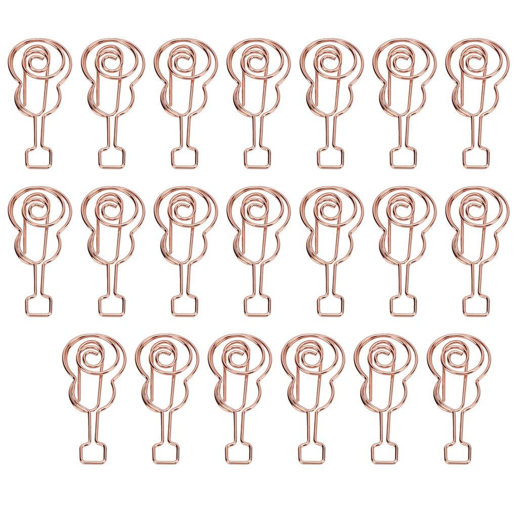 20 шт. Форма скрепок для бумаги из металла, форма гитары, золотые, легкие, портативные, милые, офисные зажимы для 