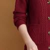 Fall Winter Sweater Coat Single-breasted Thick Knitted Long Sleeve Warm Soft Elastic Buttons Loose One Size Lady Cardigan Sweater Jacket