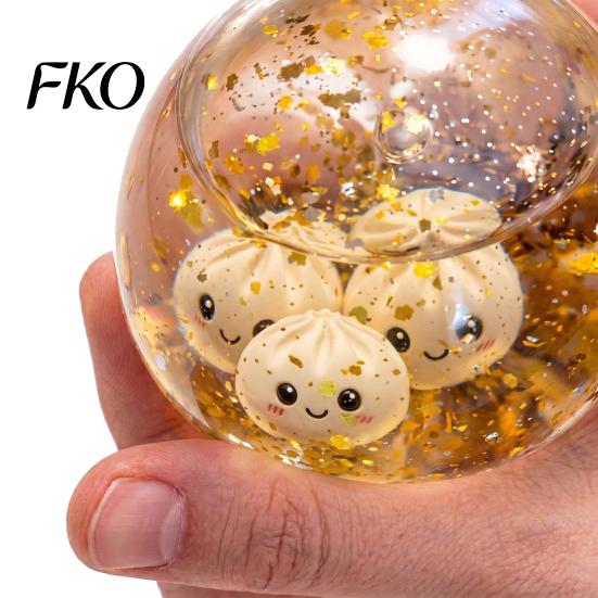 Palm Kneading Ball Steamed Bun Stress Ball, Soft TPR Dumpling Squeeze Toy Medium Size with Mini Inside, Slow Rising Fidget for Adults Reusable