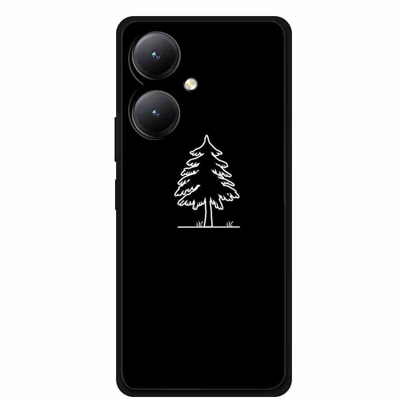 Черный мягкий чехол из ТПУ для телефонов Y27 4G, Y35, Y35m+, Y55T 5G - Дизайн с перекрестными линиями