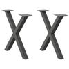Vidaxl Nogi Do Stolika Kawowego, 2 Szt., Antracyt, 50X(42-43) Cm, Stal