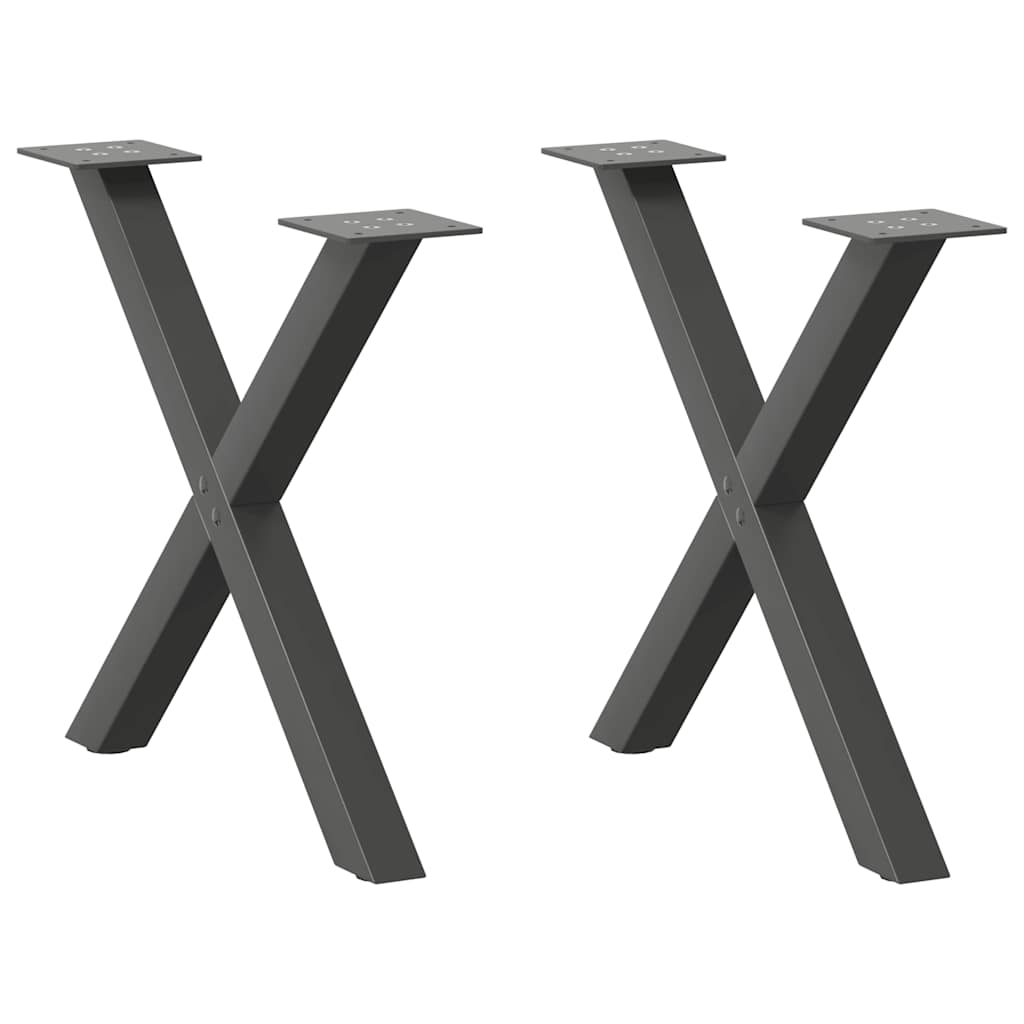 Vidaxl Nogi Do Stolika Kawowego, 2 Szt., Antracyt, 50X(42-43) Cm, Stal