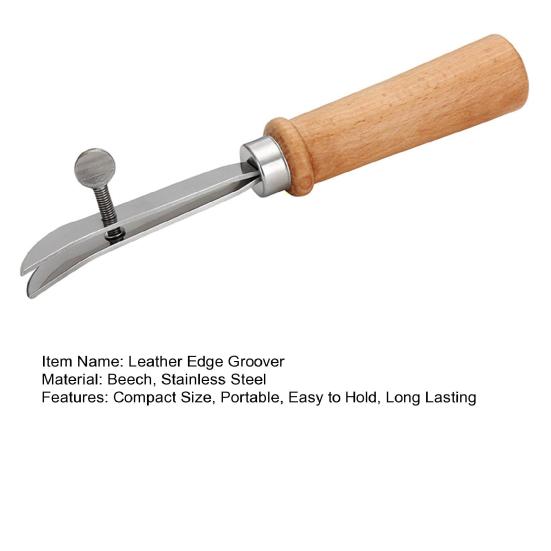 Кожаная канавка для кромок Регулируемая деревянная ручка Легко держать Эргономичная многофункциональная одежда своими руками Кожаная кромка для шитья канавок Фабрика инструментов для вырубки