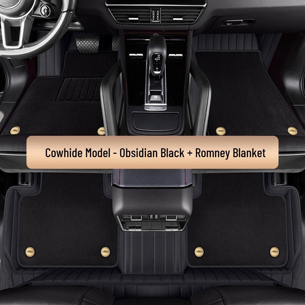 Custom-Fit Double-Layer Cowhide Floor Mats for Jike 001/007/009/X/7X/9X Vehicles