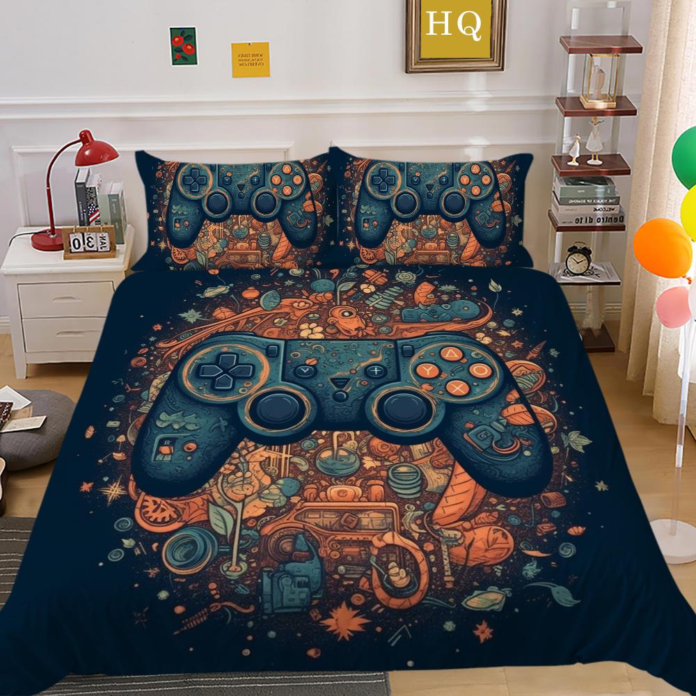 Комплект пододеяльников с 3D игровой консолью и принтом, домашнее постельное белье, односпальная кровать, одежда для мальчиков и детей, мягкий комплект постельного белья, чехол