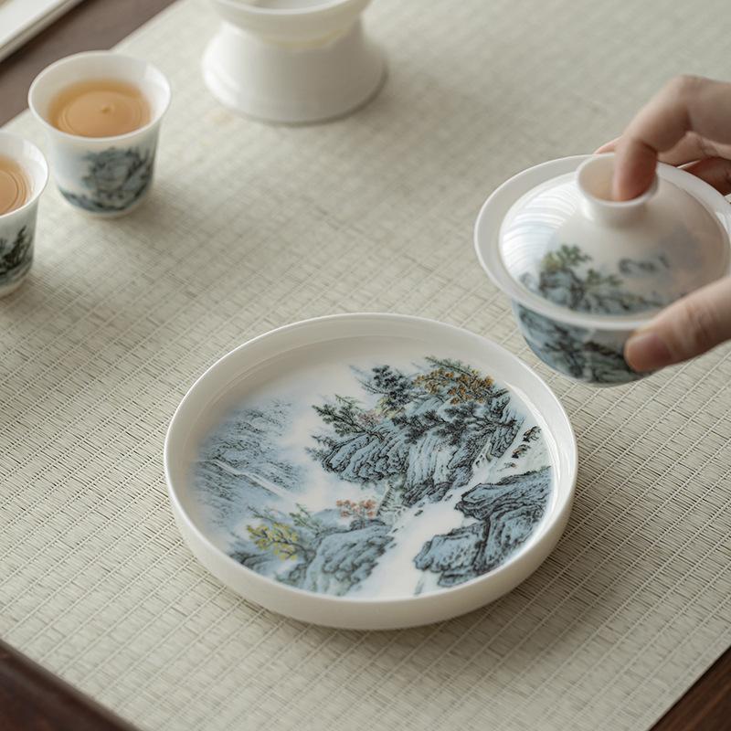Shanshui Family Kung Fu Tea Set Ceramic Commemorative Gifts Tea Set Business Company Gift Pack Portable Printing
