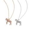 Rainbow Pony Crystal Necklaces For Women Cute Cartoon Animal Choker Collier Fashion Jewelry Accessories Bijoux Gifts