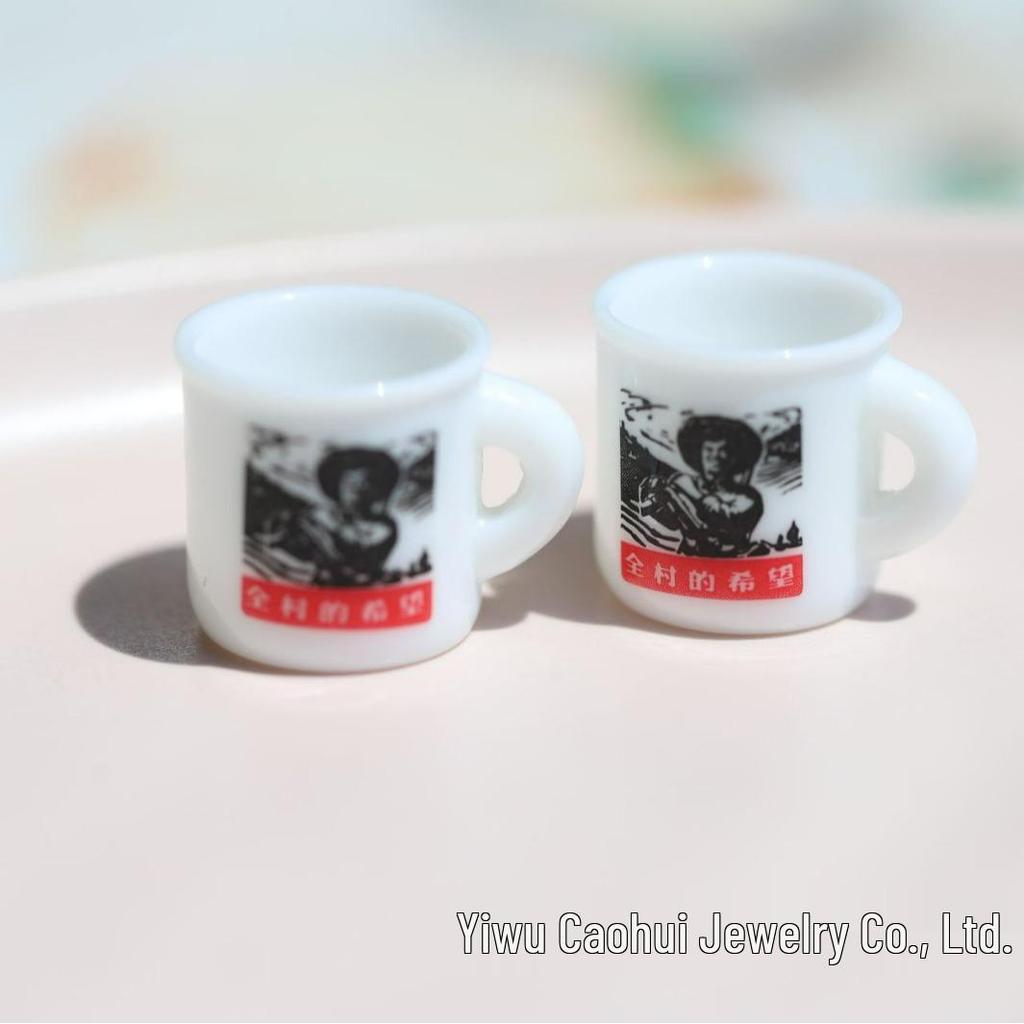Миниатюрная эмалированная кружка-орнамент с имитацией людей: Материал для рукоделия из смолы для изготовления украшений для кукольных домиков