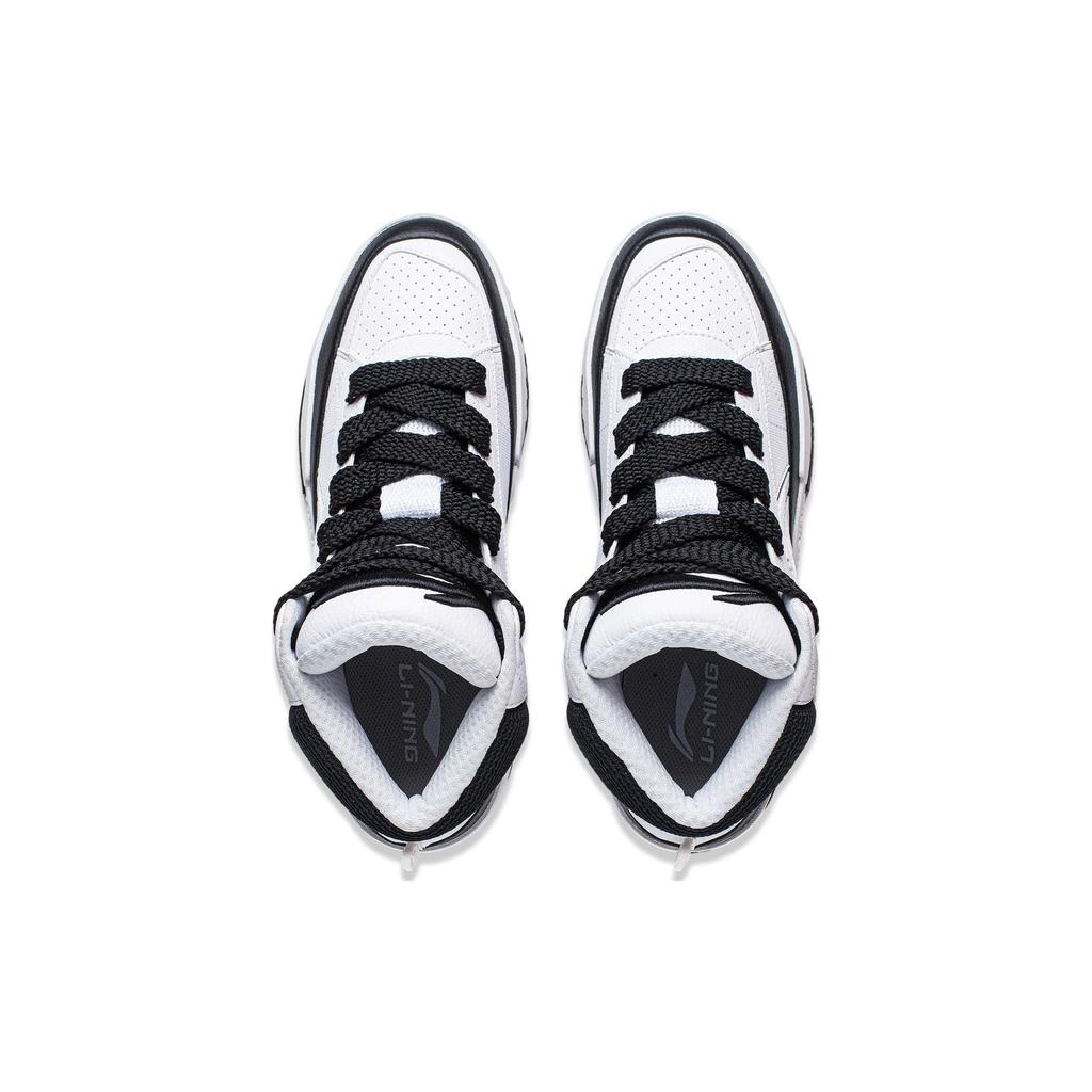 Li Ning Пробег Повседневные Универсальные Удобные Нескользящие Износостойкие Кроссовки Среднего Верха Мужские Кроссовки Для Скейтбординга Белые Черные AGCT283-4