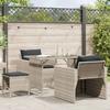 VidaXL Garden Lounge Set 4 Pcs with Light Grey Cushions Wicker, Outdoor Sofa Set, Garden Furniture, 366364