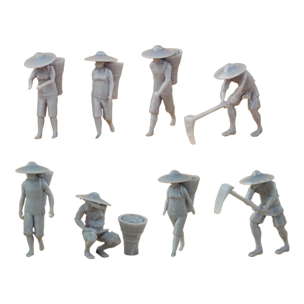 Farm Keeper Model Resin Miniature Farmers for 1/87 Scale DIY Scenery for Model Train Setups