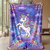 Magical Unicorn Rainbow Theme blanket Lightweight Warm Flannel Blanket Decorative Throw Blanket for Home Decoration