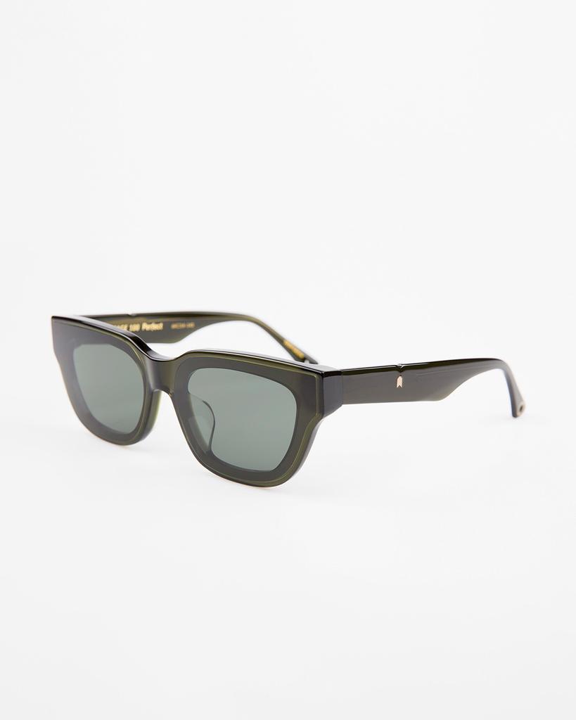 Seupeulingseuteulingseu Semi-Slim Rectangular Sunglasses Page 100 [Deep Green]