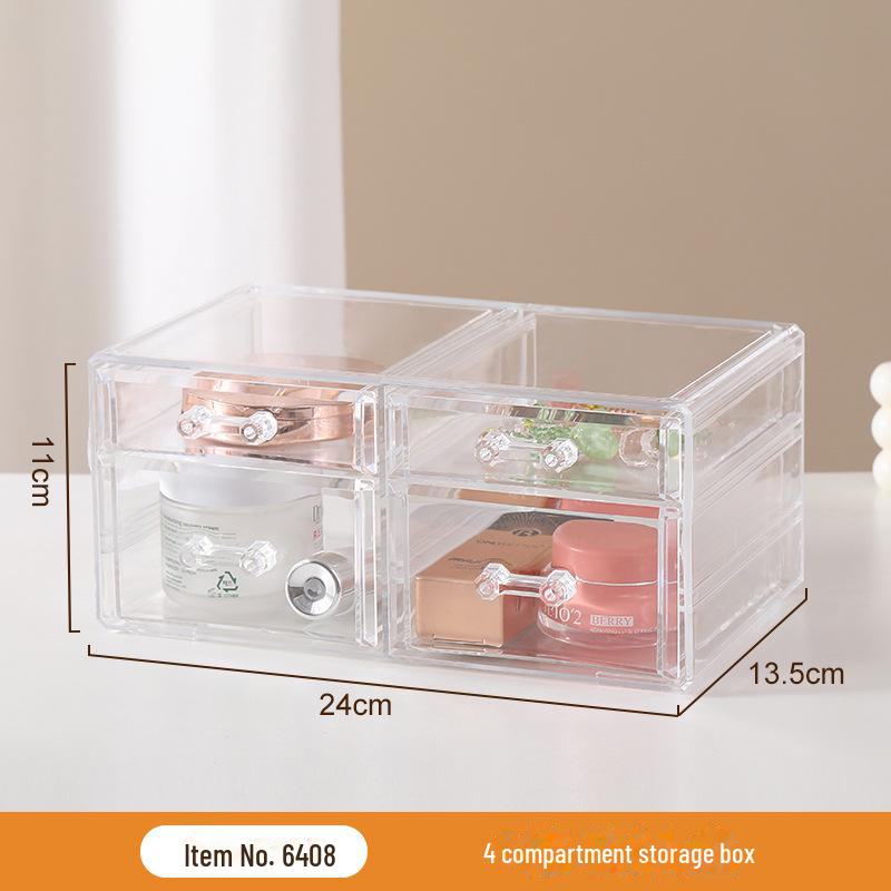 Прозрачный настольный органайзер для косметики в спальне и многоуровневого хранения