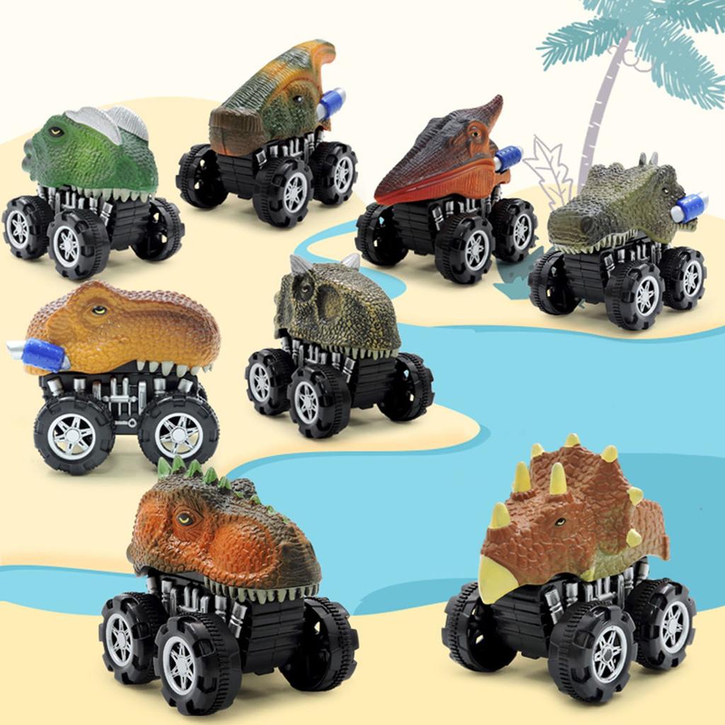 (H0826)8 шт., детская игрушка в подарок, модель динозавра, мини-игрушечный автомобиль, подарок, игрушечный автомобиль с откатным механизмом