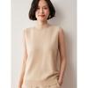 Women's Sleeveless Cashmere Wool Vest - Autumn/Winter High Neck Knit Sweater Base Layer