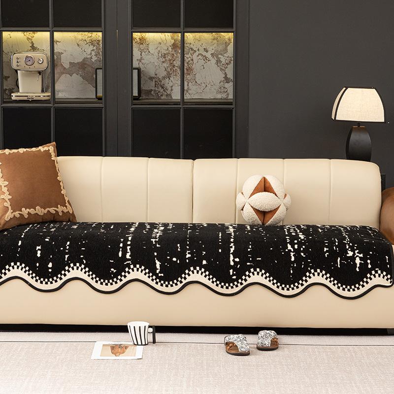 Light Luxury High-End Special-Shaped Sofa Cushion Is Universal In All Seasons New One-Piece Straight Row Non-Slip Leather Sofa Cover