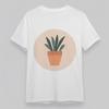 Женская мода больших размеров Удобная классическая футболка с графикой комнатного растения