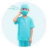 Epidemic Prevention Suit Doctor Surgical Gowns White Coat Kids Halloween Costume