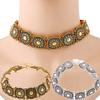 Vintage Women Lady Carved Alloy Choker Collar Bib Punk Necklace Jewelry