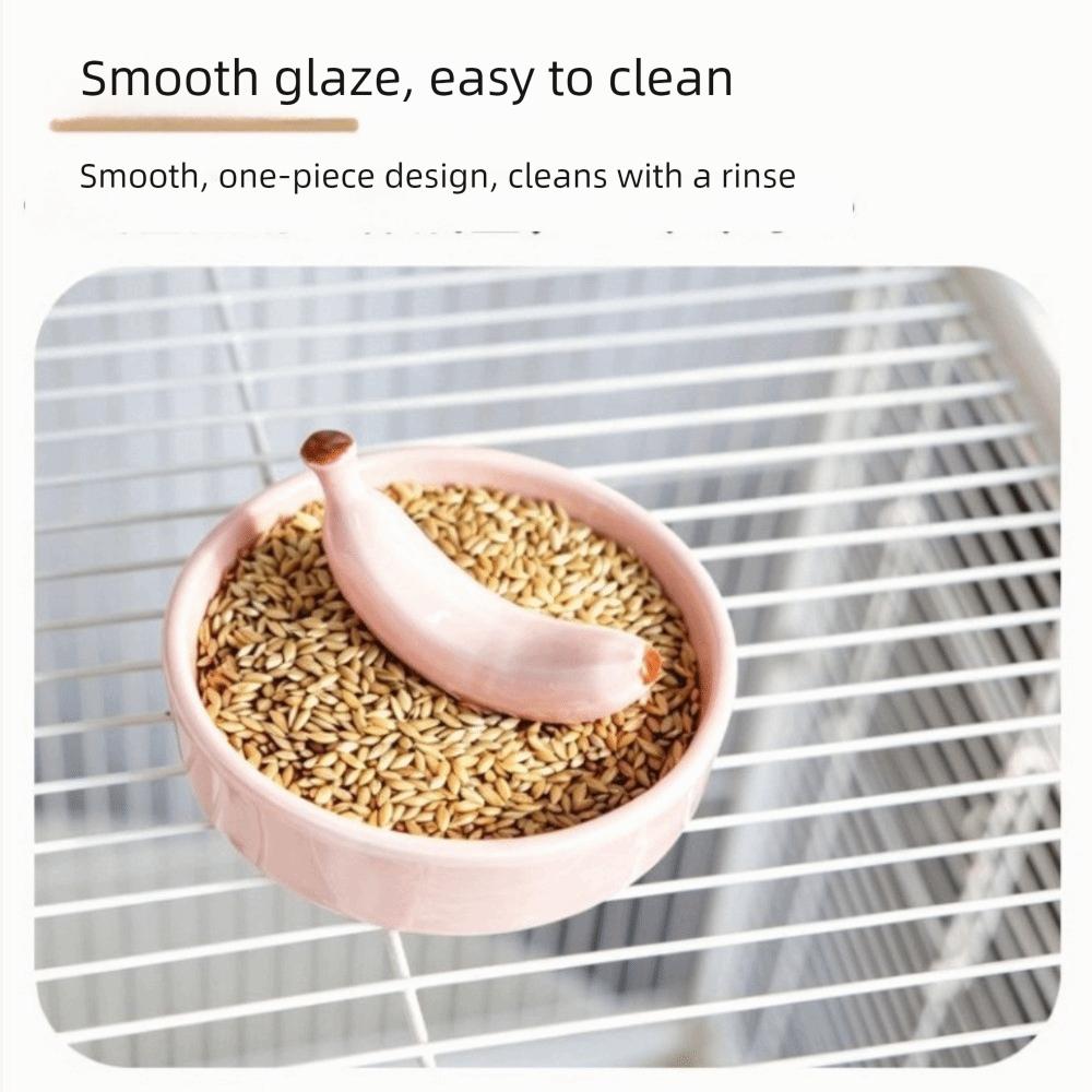 Ceramic Hamster Water Bowl Wide Mouth Tortoise Feeding Dish Anti Spill Pet Feeding Bowl Small Pet