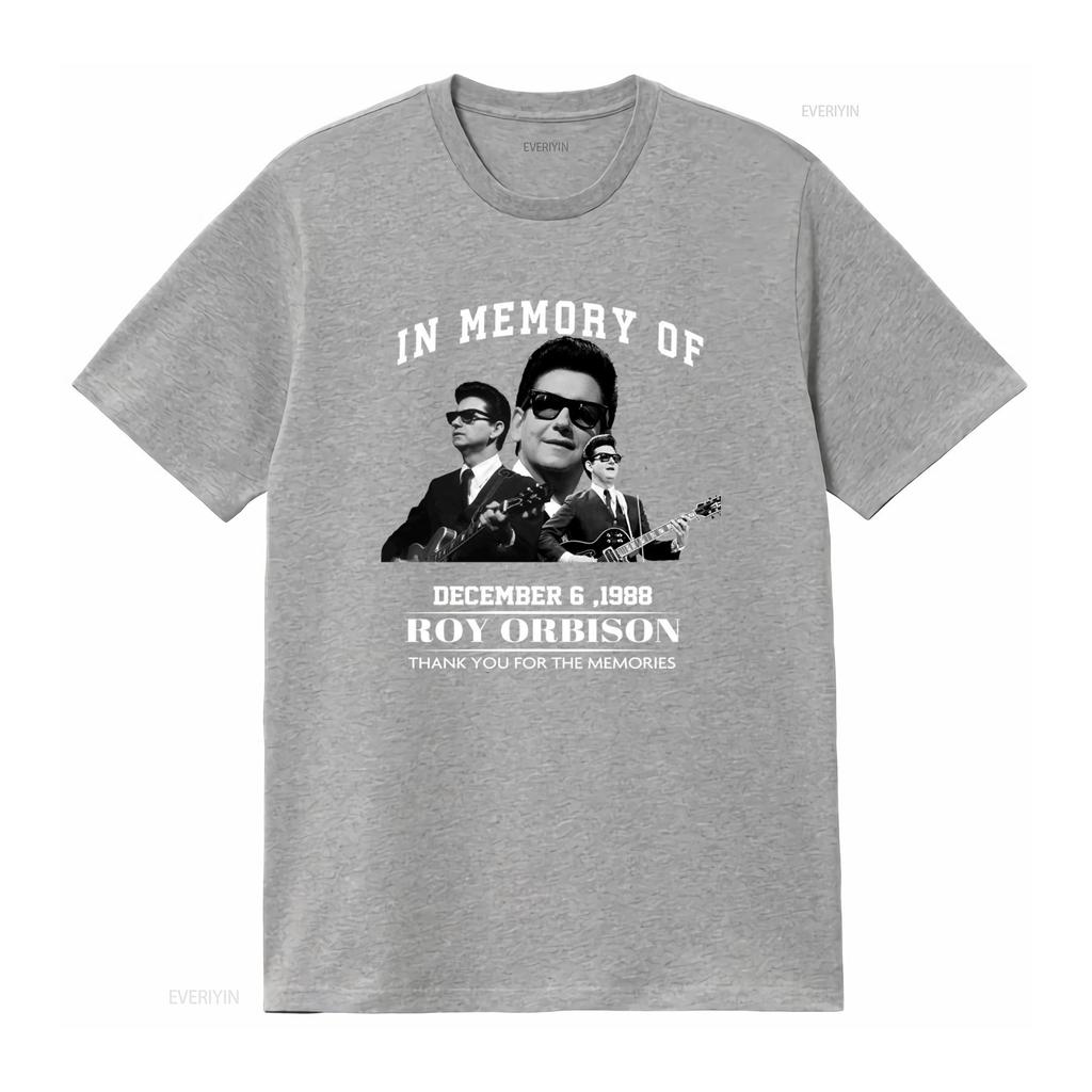 Roy Orbison Tribute T Shirt In Memory Of December 6 1988 Thank You For The Memories Sizes S 5XL vintage Washed Casual