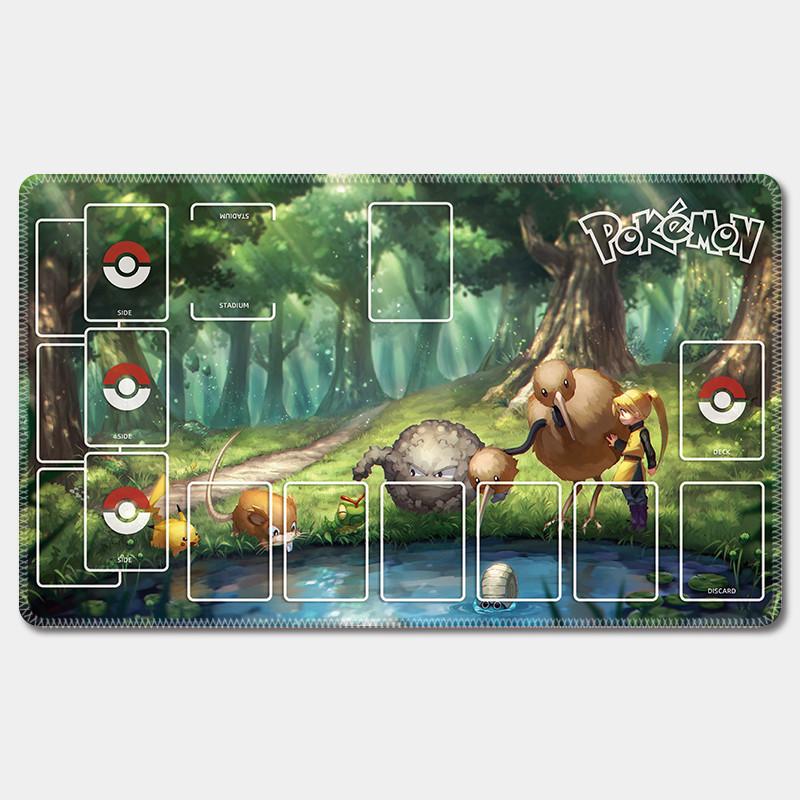 Pokemon Ptcg Card Mat Pikachu Charizard Bulbasaur Squirtle XCm Single Player Battle Anime Characters Card Pad