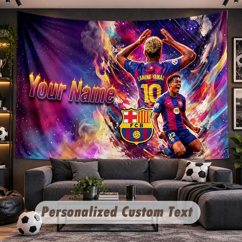 Wall Hanging Tapestry Custom NameLamine Yamal Pattern Personalized Printed Fabric Wall Decor