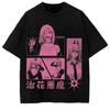 Chainsaw Man Power Kawaii Printed Tee Men Women Retro Washed T-shirts Oversized Cotton T Shirt Short Sleeve Clothing Male Tshirt