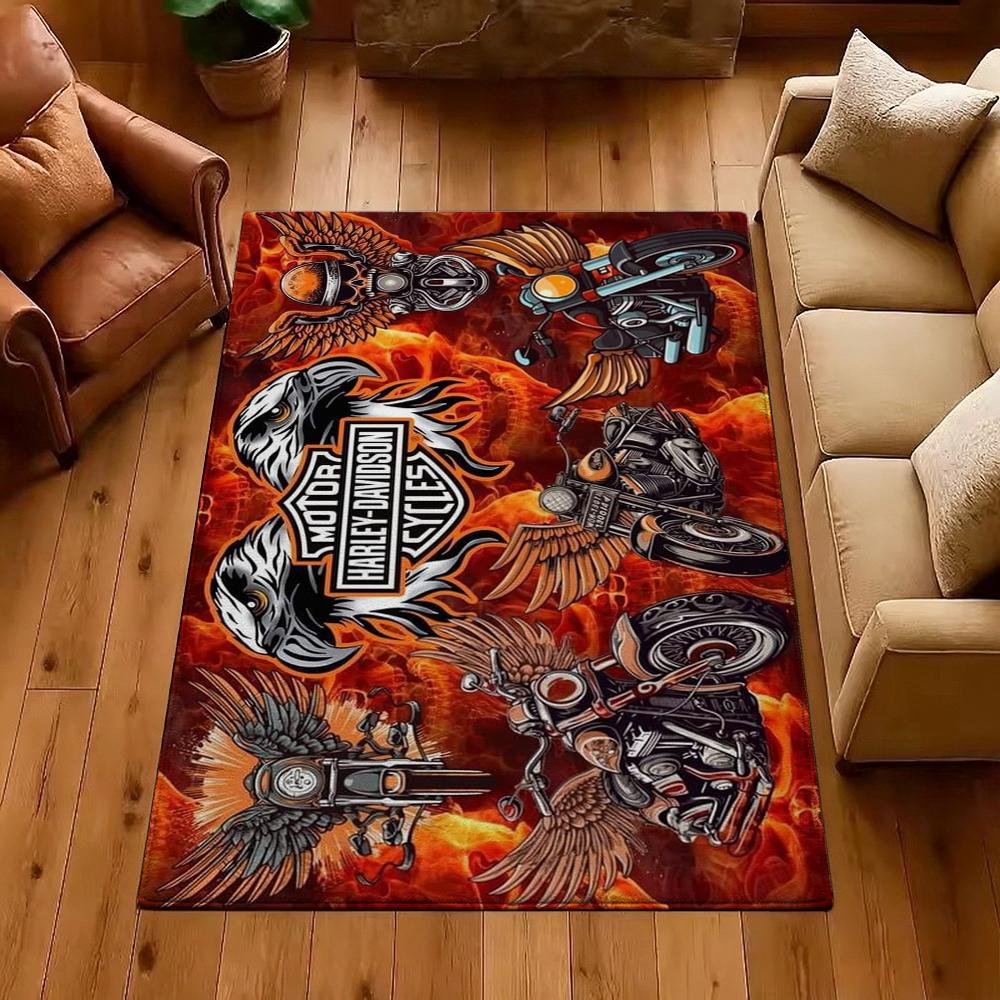 Harley Davidson Eagle Skull Carpet Doormat Floor Mats Office Chair Cushion Dormitory Decoration Art