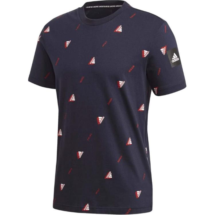 Adidas MHE AOP T Shirt Men's Marine Blue FQ6214