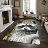 Raccoon Carpet Lovely Animal Area Rugs Home Living Room Bedroom Anti-Slip Floor Mat Wildlife Print Rug Bathroom Kitchen Doormat