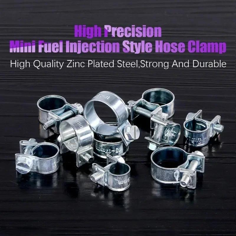 92pcs Hose Clamps Zinc Plated Fuel Injection Line Adjustable Metal Pipe Clamp Kit for Automotive Agriculture Construction
