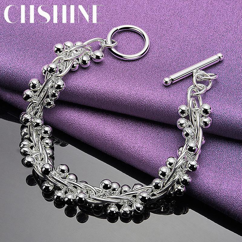 CHSHINE 925 стерлингового серебра виноград бусины цепочка браслет мода шарм свадебная вечеринка высокое качество для женщин ювелирные изделия